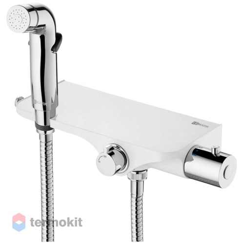 Смеситель с гигиеническим душем Lemark Solo с термостатом белый/хром LM7169CW