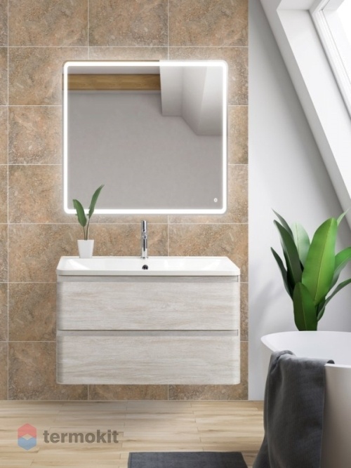 Тумба под раковину 80 подвесная BELBAGNO Albano Rovere Vintage Bianco ALBANO-CER-800-2C-SO-RVB