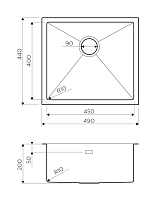 Мойка для кухни Omoikiri Taki 49-U/IF-GM 4973524