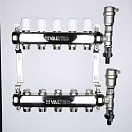 Коллекторный блок Valtec 1" x 3/4", "евроконус" с термостатическими клапанами на 9 контуров