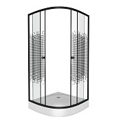 Душевой уголок Niagara Eco 1950x800x800 (стекло с рисунком) черный NG-003-14BLACK