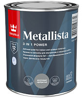 Tikkurila Metallista,Специальная атмосферостойкая краска по ржавчине для внутренних и наружных работ,Молот. серебристая,0,9л