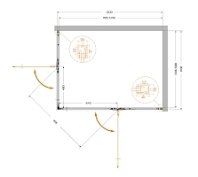 Душевой уголок Cezares Liner 1950x1200x900 правый хром LINER-AH-2-120/90-C-Cr-R