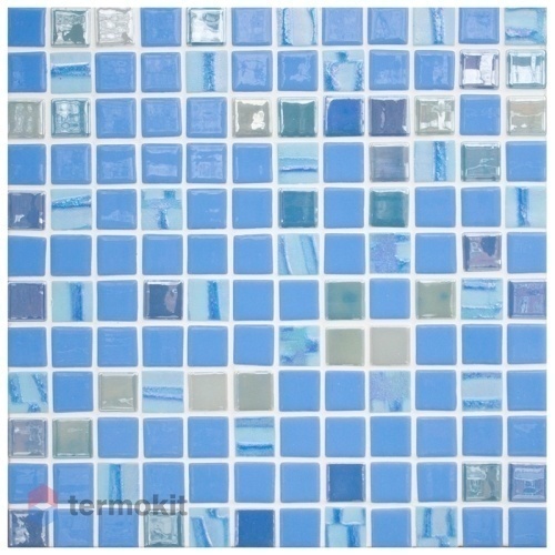 Стеклянная мозаика Vidrepur Astra Blue Голубой (на сетке) 31,7х31,7