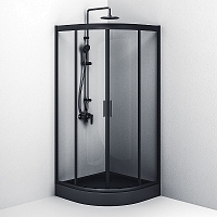 Душевой уголок AM.PM Gem 2000x900x900 черный матовый W90G-401-090BT