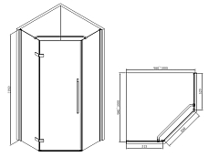 Душевой уголок ABBER Ewiges Wasser 1950x1000x1000 черный AG05100B