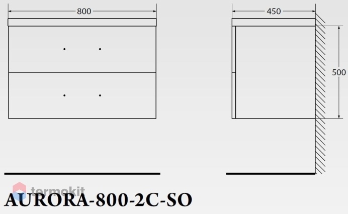 База под раковину Belbagno AURORA подвесная 80 AURORA-800-2C-SO-RGB Rovere Galifax Bianco