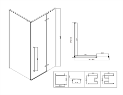 Душевой уголок Vincea Slim-N 1950x1000x1000 вороненая сталь VSR-5SN1010CLGM
