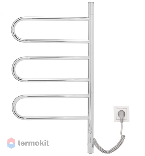 Электрический полотенцесушитель Vincea VTD-1R2CE 440x800, хром, таймер