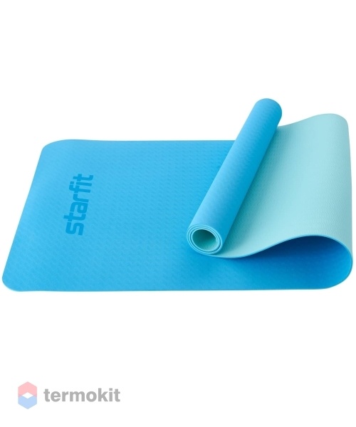 Коврик для йоги Starfit FM-201 TPE 173x61x0,5 см, синий пастель/мятный