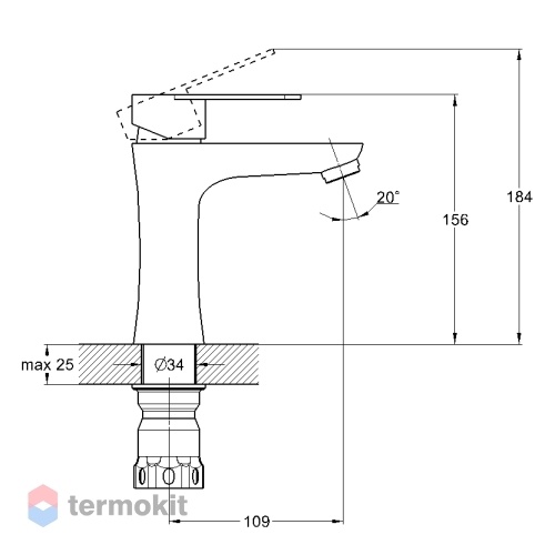 Смеситель для раковины Solone JAT1-A094