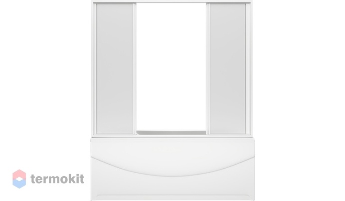 Шторка на ванну BAS 1700x1450 (матовое стекло) белый ШТ00018
