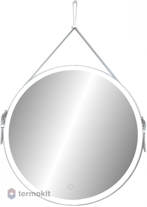Зеркало Art&Max MILAN 65 с подсветкой подвесное белый AM-Mil-650-DS-F