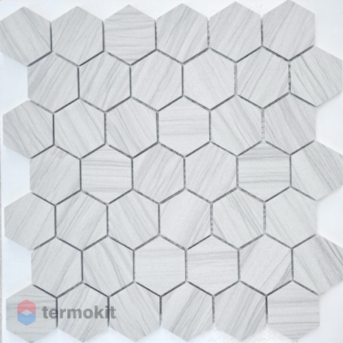 Мозаика Caramelle Mosaic Pietrine Hexagonal Dolomiti Bianco Mat Hex (1,8x3) 29,5x30,5