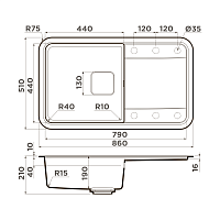 Мойка для кухни Omoikiri Tasogare 86-BL черный 4993469