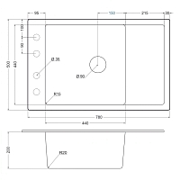 Мойка для кухни EMAR Quartz оникс EMQ-1780.Q Оникс