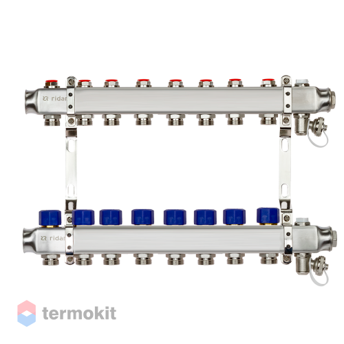 Комплект коллекторов РИДАН SSM-8R set с кронштейнами, 8 контуров