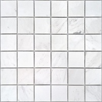 Мозаика Caramelle Mosaic Pietrine 7mm Dolomiti bianco Pol (4,8x4,8) 30,5x30,5