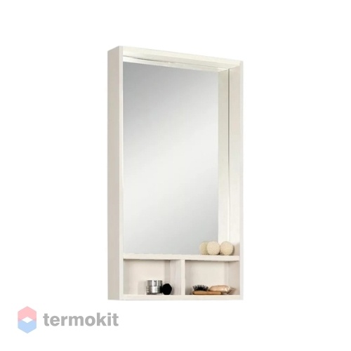 Зеркальный шкаф АКВАТОН ЙОРК 50 белый глянец/ выбеленное дерево