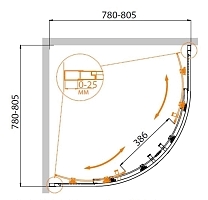 Душевой уголок Cezares Molveno 1950x800x800 хром MOLVENO-R-2-80-C-Cr-IV