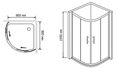 Душевой уголок RGW Passage PA-55 2140x800x800 хром 06085588-11
