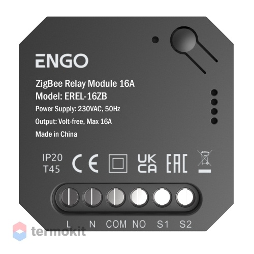 ENGO Реле ZigBee, 1x16A, выход NO-COM EREL-16ZB