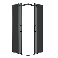 Душевой уголок Grossman Classic 1950x800x800 (тонированное стекло) черный матовый 300.K33.04.8080.21.10