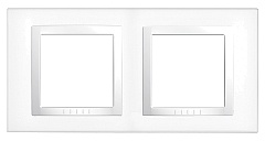 Рамка 2 поста с декоративным элементом Schneider Electric UNICA белая MGU2.004.18