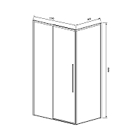 Душевой уголок Vincea Slim-N 2000x1100x900 (тонированное стекло) черный VSR-4SN9011CGB