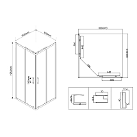 Душевой уголок Vincea City 1950x900x900 черный VSS-5CT900CLB