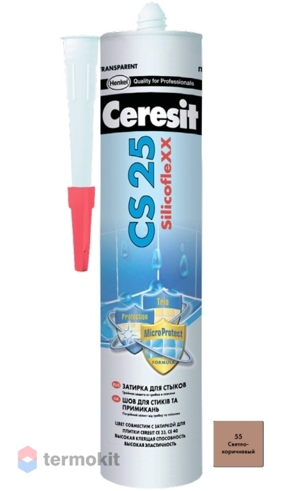 Затирка Ceresit CS 25 силиконовая 55 Св. Коричневый 280мл