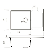 Мойка для кухни Omoikiri Daisen-78-LB-BL 4993692