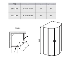 Душевой уголок Ravak Chrome CSKK4 1950x800x800 сатин 3Q140U00Z1