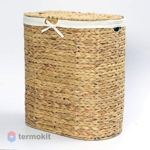 Плетеная корзина для белья с крышкой WasserKRAFT Dill WB-610-L