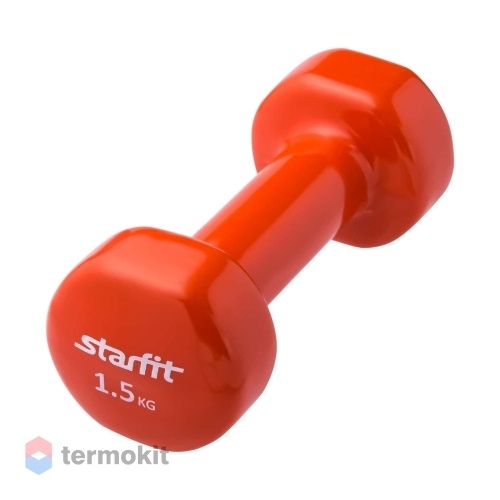 Гантель виниловая Starfit DB-101 1,5 кг, оранжевая 1 шт
