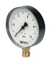 Watts F+R200(MDR) Манометр радиальный нр 100/10х1/2  100мм. 10 бар 