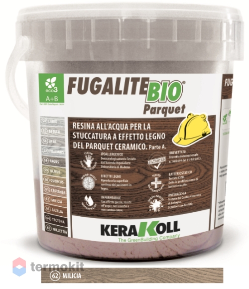 Затирка Kerakoll Fugalite Bio Parquet эпоксидная 62 Milicia 3кг