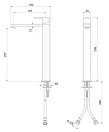 Смеситель для раковины высокий Cezares PRIZMA Золото 24 карат PRIZMA-LSM1-A-03/24-W0