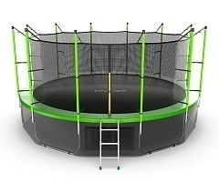 Батут с внутренней сеткой и лестницей Evo Jump Internal 16ft (Green) + нижняя сеть