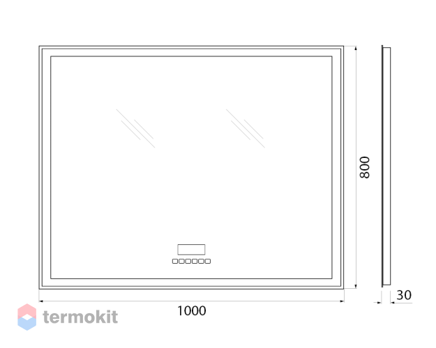 Зеркало BelBagno 100 с встроенным светильником, сенсорным выкл., bluetooth, термометром, радио SPC-GRT-1000-800-LED-TCH-RAD