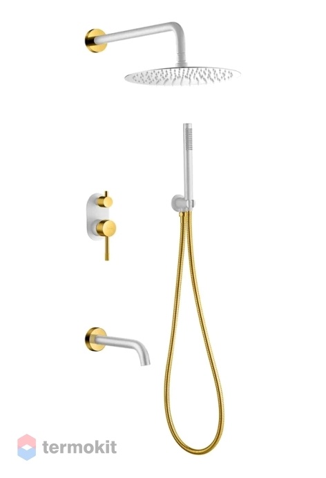 Душевой комплект скрытого монтажа Boheme Uno white gold 464-2-WG