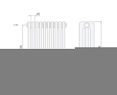 Стальной трубчатый радиатор Arbonia 3057/20 секций с боковым подключением 1/2 цвет Антрацит