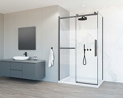 Душевой уголок Vincea Como Soft 1950x1300x1000 вороненая сталь VSR-1CS1013CLGM