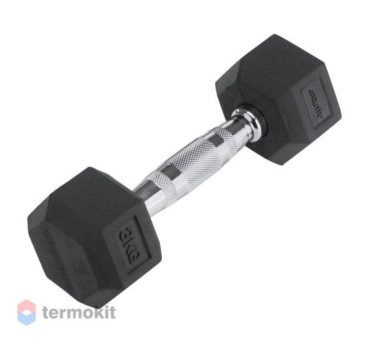 Гантель обрезиненная Starfit DB-301 3 кг, черная 1 шт