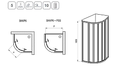 Душевой уголок Ravak Supernova SKKP6 1950x800x800 черный 3204O302Z1