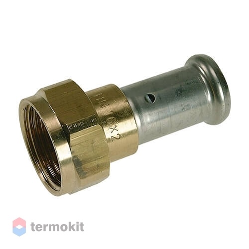 HENCO Муфта накидная гайка, плоское уплотнение, латунь пресс, 20x3/4"