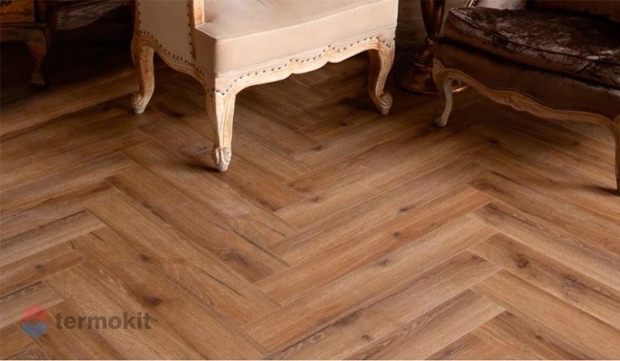 Кварцвиниловая плитка Vinilam Vinilpol Herringbone Click 9933 Паркет Франческо