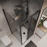 Душевой уголок Niagara Nova 1950x1100x1000 (тонированное стекло) черный матовый NG-85-11TB-TB100-34