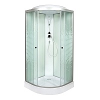 Душевая кабина Deto L 90x90 Хром (рифленое стекло) L 909 стандартная