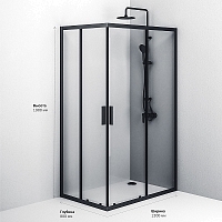 Душевой уголок AM.PM Gem S 1200x800x2000 черный матовый W93G-404-120280-BT